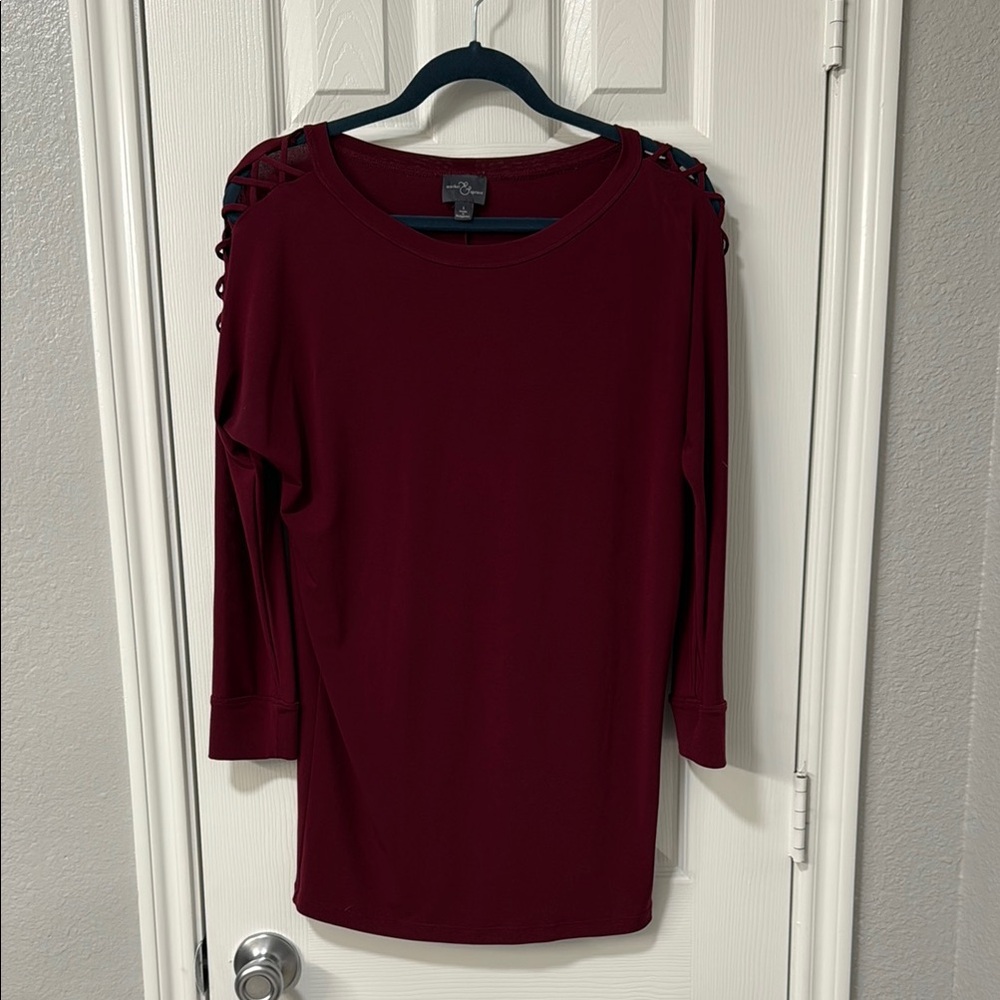 Market & Spruce Red Dolman Sleeve top